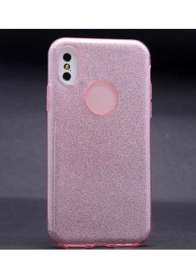 Noktaks - İphone X Uyumlu Kılıf Koruyucu Simli Shining Silikon - Rose Gold - T3475