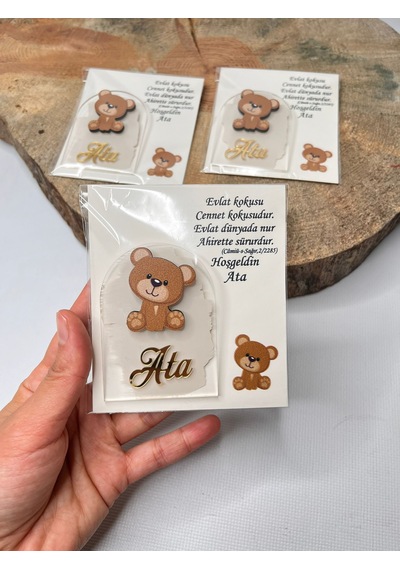 Mr. Home Bebek Doğum Hediyelikler Magnet 25 Adet Bej
