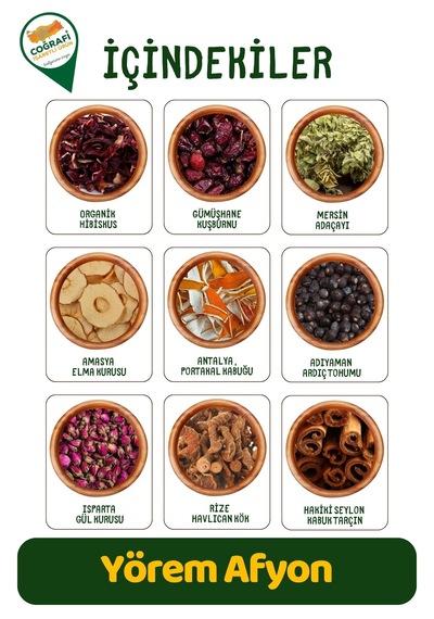 Yörem Afyon Yörelerine Özgü Aromatik Huzur Veren 9 Karışımlı Bitki Çayı 65gr.