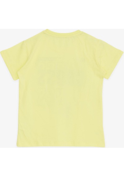 Breeze Girls & Boys Erkek Çocuk Tişört Yazı Baskılı 8-14 Yaş, Neon Sarı-neon Sarı