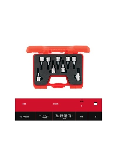 1/2 Torx Uçlu Lokma Takımı 60 Mm İle Dayanıklı Yapı