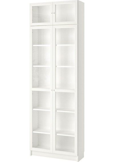 Cam Kapaklı Kitaplık, Beyaz, 80x30x237 Cm Beyaz Cam Kapaklı Kitaplık, Beyaz, 80x30x237 Cm Beyaz