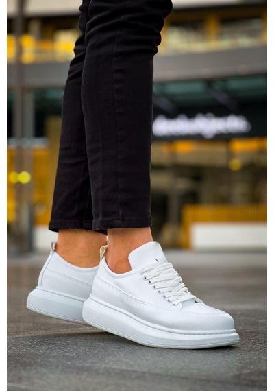 Ay Mood Jy814 Axel Bağcıklı Cilt Erkek Günlük Sneaker Ayakkabı Cbt Beyaz