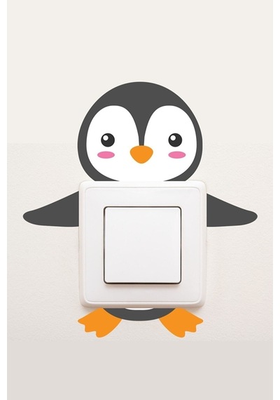 Sevimli Penguen Priz Sticker Çocuk Odası Dekor