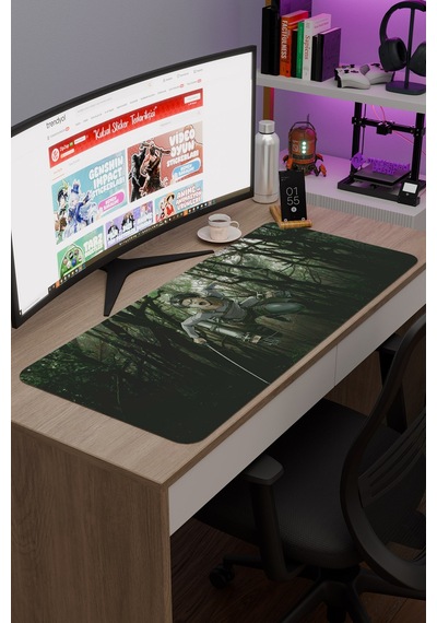 Levi Ackerman Anime V2 - 90x40 Xxl Gaming Kauçuk Kaymaz Taban Mouse Pad Fare Altlığı