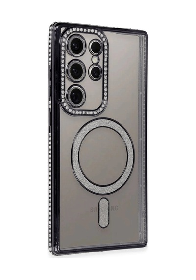 Samsung Galaxy S24 Ultra Kılıf Joke Simli Magneticsafe Kılıf - Siyah 0.2M-Çok Renkli
