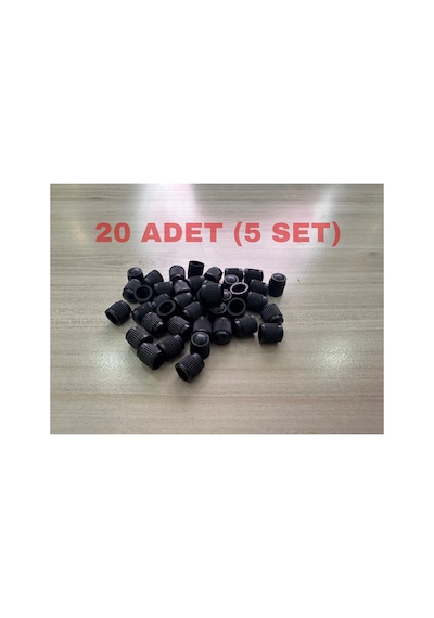 20 Adet Universal Siyah Plastik Orijinal Standart Lastik Sibop Kapağı Seti 4x5 Kapak Set