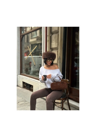 Meecy Omuz Detaylı Uzun Kollu Zr Model Sweatshirt Gri Gri