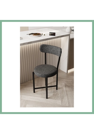 Bşkvirgo Sandalye 1 Adet Keten Kumaş Metal Ayak Modern Mutfak Sandalyesi Cafe Balkon Ofis Teddy 9817 Anstrast Bsk2026 Çok Renkli