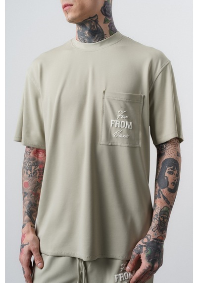 Erkek Far From Basic Baskılı Regular Fit T-shirt Şort Takım Yeşil