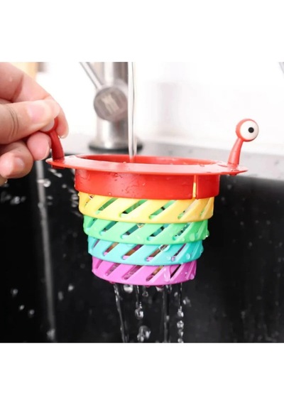 Renkli 6 Kademeli Lavabo Süzgeci Katlanabilir Mutfak Gider Tıpası Evye Banyo Filtre Plastik Diğer