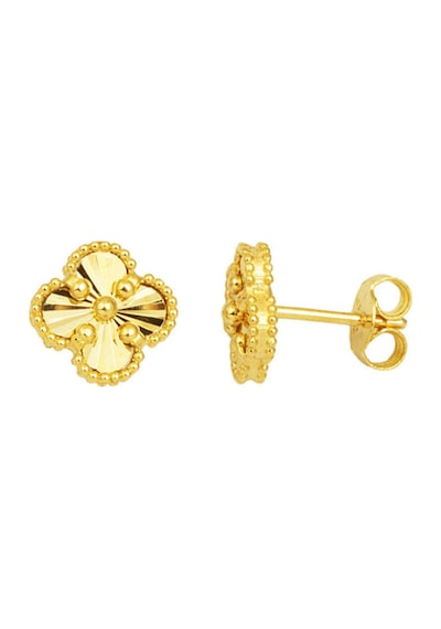 Bilezikci Van Cleef 14 Ayar Altın Küpe Sarı Altın