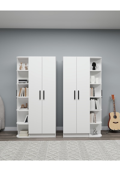 Linda-luses 2 Gardırop Birlikte 6 Kapaklı Raflı Genç Odası Gardırop, Giysi Dolabı, Beyaz Beyaz Linda-luses 2 Gardırop Birlikte 6 Kapaklı Raflı Genç Odası Gardırop, Giysi Dolabı, Beyaz Beyaz