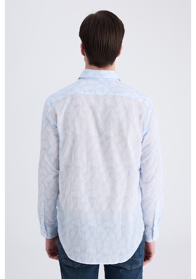D'S Damat Ds Damat Regular Fit Mavi Baskılı %100 Pamuklu Gömlek 4hc02ad013270 Çok Renkli