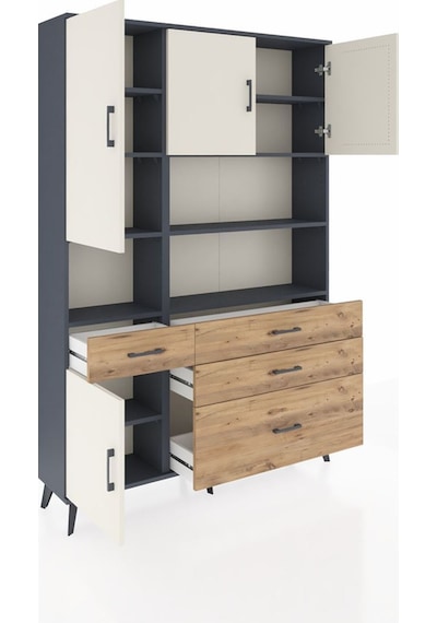 Arges Dolap 9 Raflı 4 Çekmeceli 4 Kapaklı 132x30x195 Antrasit-aytaşı/çam Aytası/atlas Çam Arges Dolap 9 Raflı 4 Çekmeceli 4 Kapaklı 132x30x195 Antrasit-aytaşı/çam Aytası/atlas Çam