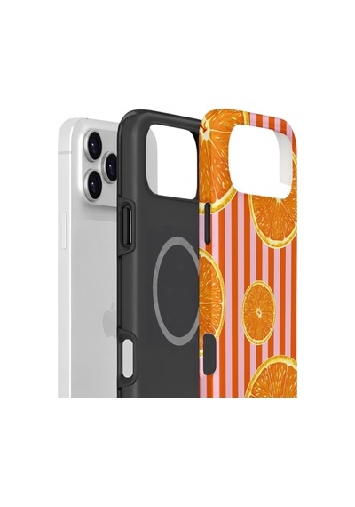 Apple iPhone Uyumlu 17 Pro Max Vorian Çift Katmanlı Magsafe Kılıf Sunset Orange Grove
