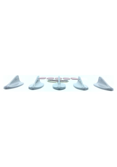Şüscar 5 Li Mini Shark Balina Anten Seti Balık Sırtı Süs Anten Gri