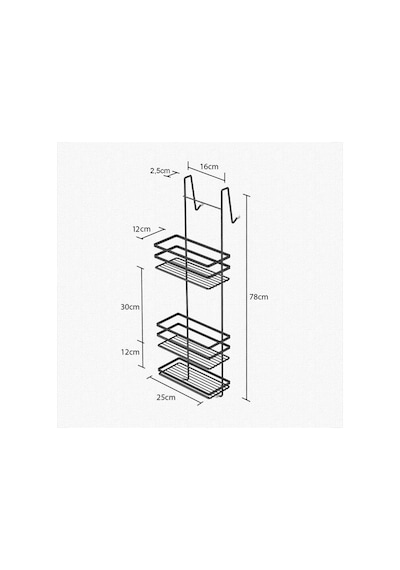Geseus Üç Katlı Asmalı Banyo Duş Rafı Siıyah Lm580 Siyah
