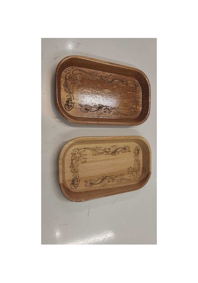 Ahsap Desenli Cerez Servis Tabak 11x20 Cm