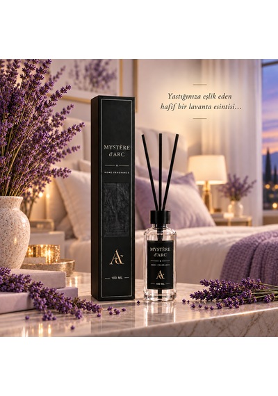 Premium Oda Kokusu Bambu Çubuklu Beyaz Şişe 100 Ml Lavanta