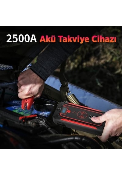 Utrai Jstar 4 24000mAh 2500A Jump Starter Taşınabilir Akü Takviye Cihazı (Kablosuz Şarj + Pusula + Çanta + Led Lamba + Powerbank)