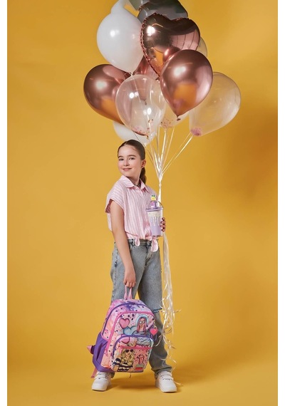 Coral High Dört Bölmeli Pembe Mor Fashion Girl Desenli İlkokul Sırt Çantası - Kız Çocuk