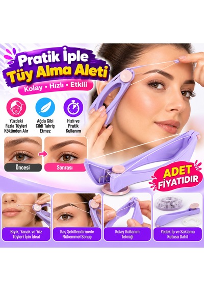 Pratik İple Kaş Bıyık Tüy Alma Epilasyon Aleti Makinesi Adet Fiyatıdır