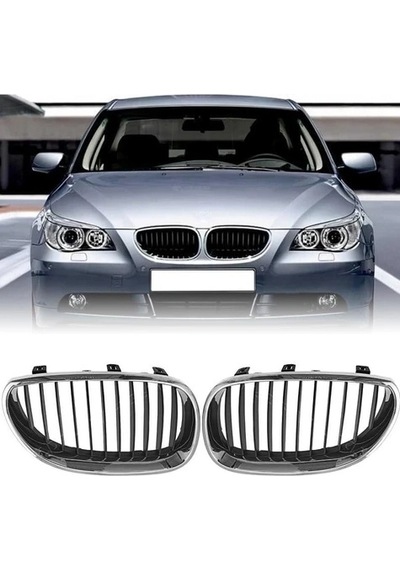 Bmw 5 Serisi E60 2004-2009 Ön Panjur Seti Krom Siyah 51712155446/47