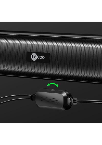 Lecoo DS107 Kablolu USB/AUX Stereo 6W Soundbar Taşınabilir Hoparlör Siyah