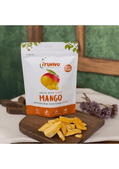 Fruvivo Dondurularak Kurutulmuş Mango Vegan Glutensiz 20 G