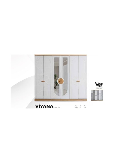 Viyana Mdf 6 Kapılı Dolap