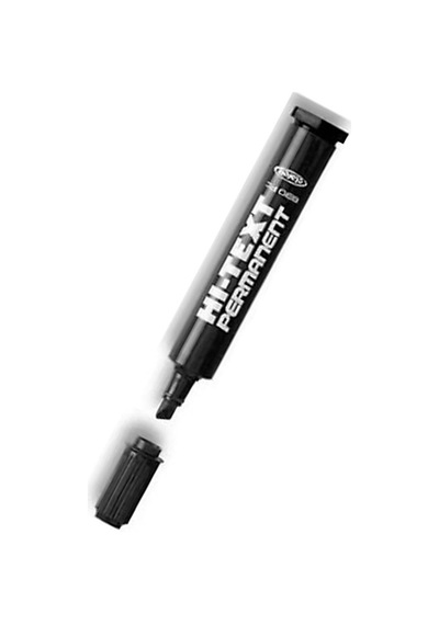 Siyah Kesik Uçlu Markör Permanent Kalem 6 Adet Hı-text Marker Mürekkep Siyah 30 Ml 1 Adet Brons Koli Kalemi
