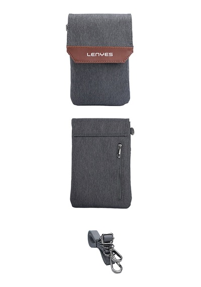 Lenyes Lb546 Rambler Serisi Polyester Kumaş Su Geçirmez Mobil Aksesuar Çantası Gri