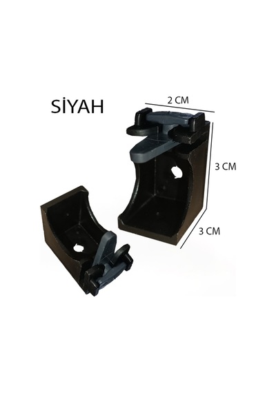 Perdemix Dekoratif Ray Montaj Aparatı Kısa Ayak 3 CM 6 Adet Siyah