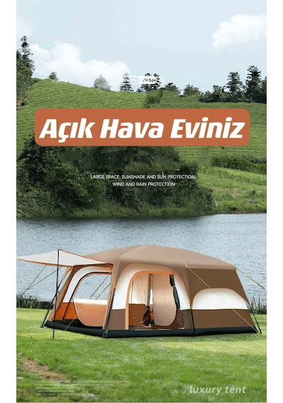 Shufa Yeşil Aile Boyu Büyük Kamp Çadırı 2 Oda 1 Salon 420 305 200 Cm Sfk8679120681203 Yeşil