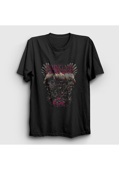 Presmono Unisex Eagles Bring Me The Horizon T-shirt Siyah
