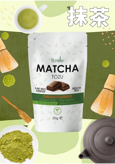 Fibrelle Matcha Çikolata Aromalı 50g