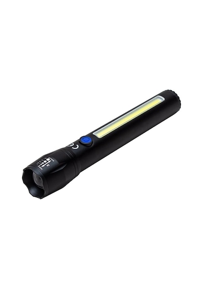 POWERMASTER ŞARJ EDİLEBİLİR ZOOMLU COB LED EL FENERİ Siyah
