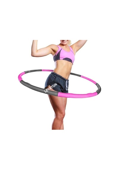 1500 Gr Hula Hoop Egzersiz Çemberi +5'li Latex Direnç Bandı, Tek Ebat, 1500hlpp, Pembe Çok Renkli