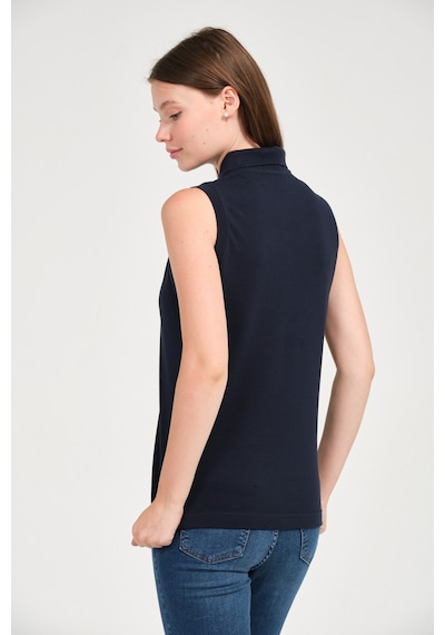 Kadın Regular Fit Kolsuz Polo Lacivert