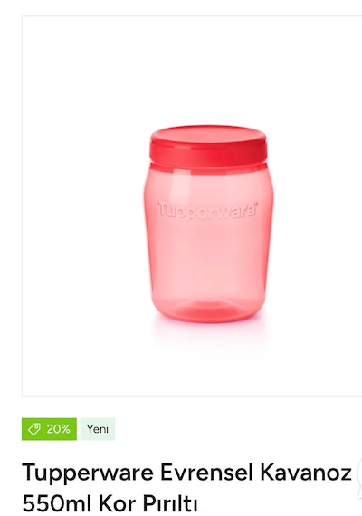 Tupperware Evrensel Kavanoz 550 Ml Kırmızı