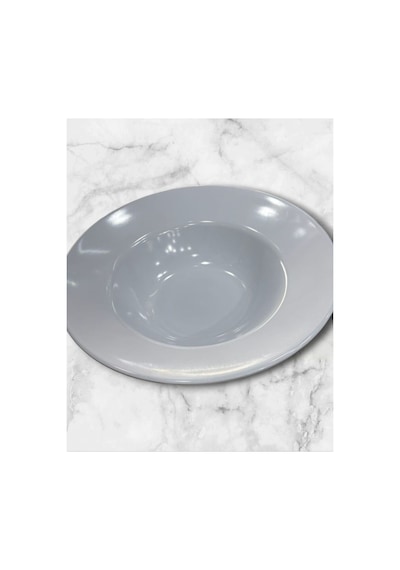 Termogold 6 Adet Melamin Derin Makarna Ve Spagetti Tabağı Seti - 25 Cm Şef Tabağı Beyaz Beyaz