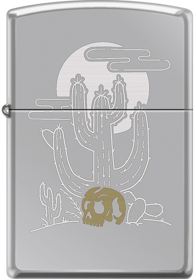 Zippo Cactus And Skull Design Çakmak Çok Renkli