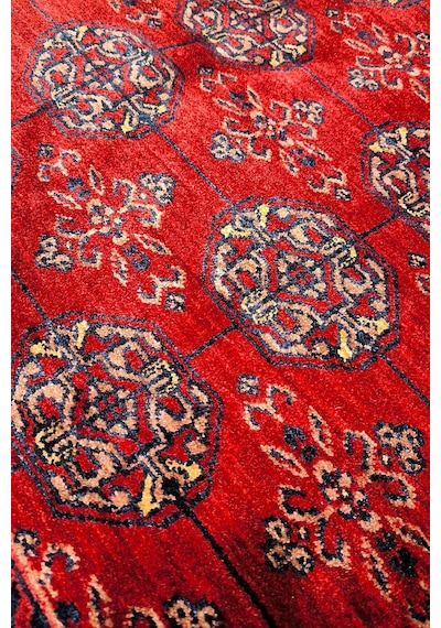 Afghan Antik Desenli Otantik Görünümlü Esoteric Vintage Kırmızı Halı Af05 Mavi-kırmızı