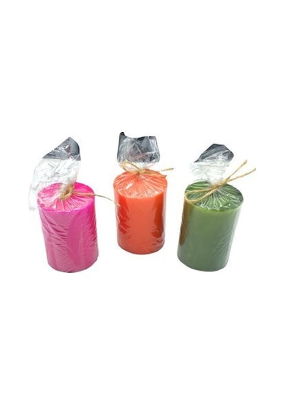 Takoz-005 Mum Köpük Orta Boy Silindir Renkli - 24'li Paket Diğer