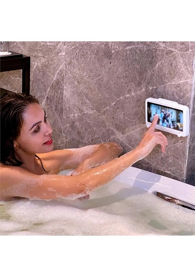 Su Geçirmez Duş İçi Telefon Kabı Suya Dayanıklı Hareketli Telefon Tutucu Banyo Standı 19 cm