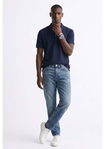 Barrels And Oıl Erkek Polo Yaka Pike T-shirt - Lacivert Lacivert