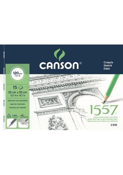 Canson 1557 Eskiz ve Çizim Defteri 120 G 35x50 CM 15 Sayfa