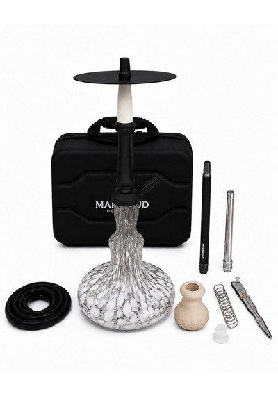 Megahed Orta Boy Nargile Takımı Çantalı Komple Set – Premium Cam Taban, Full Aksesuar, Taşınabilir Lüks Nargile
