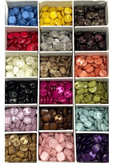 Bluz Düğmesi/ Simli Bluz Düğmesi / 1,2 Cm / 10 Adet / 2881 / - Gri